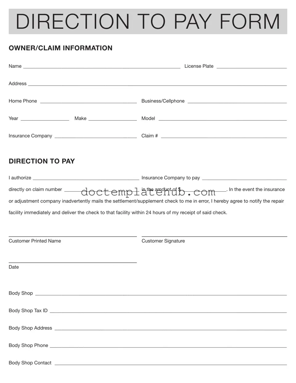 Fill Your Authorization And Direction Pay Form