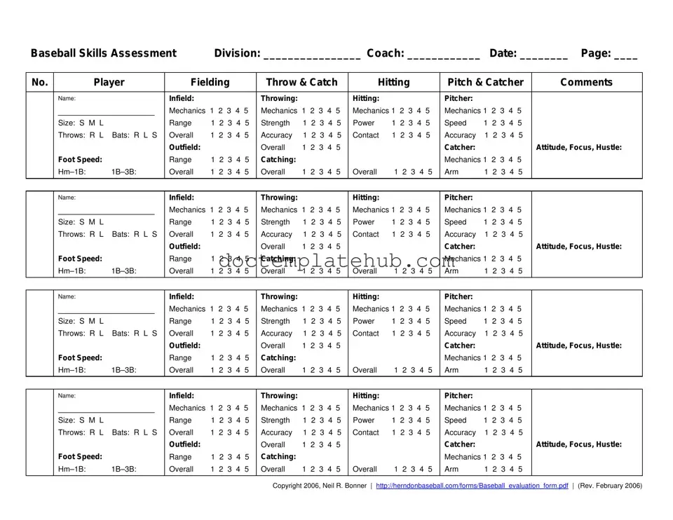 Fill Your Baseball Assessment Form