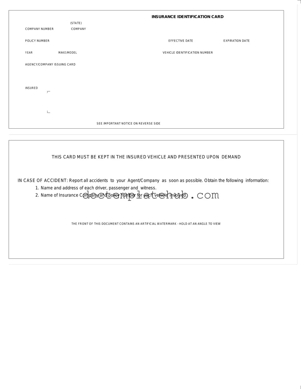 Fill Your Auto Insurance Card Form