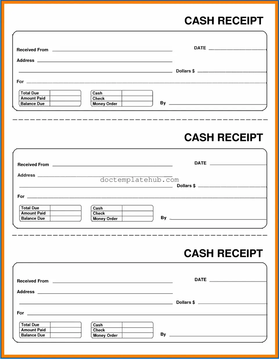 Fill Your Cash Receipt Form