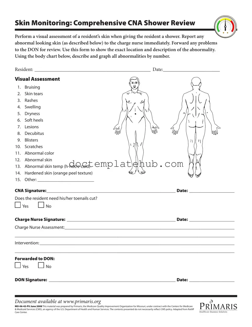Fill Your Cna Shower Sheets Form