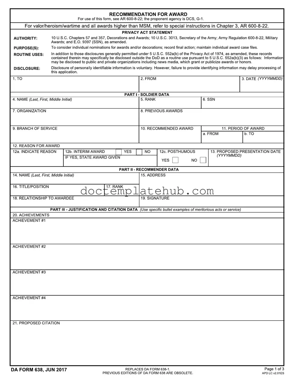 Fill Your Da 638 Form