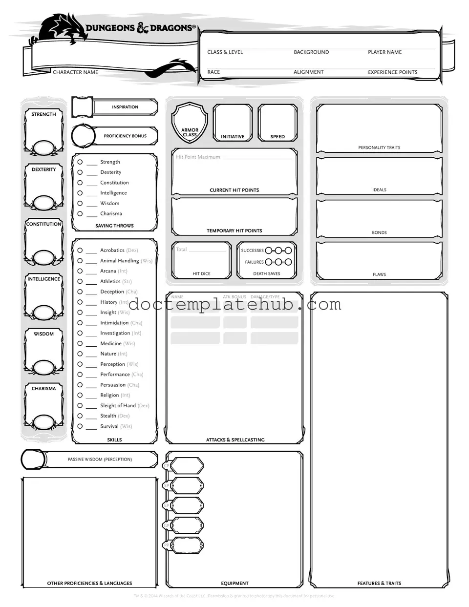Fill Your Dnd Character Sheet Form