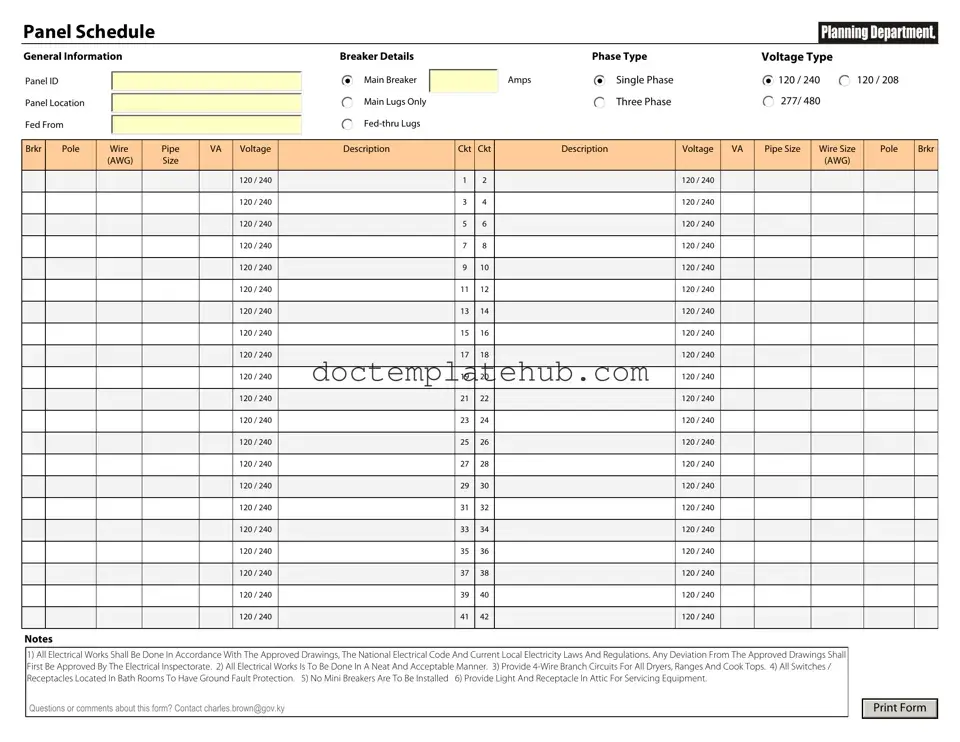 Fill Your Electrical Panel Schedule Form