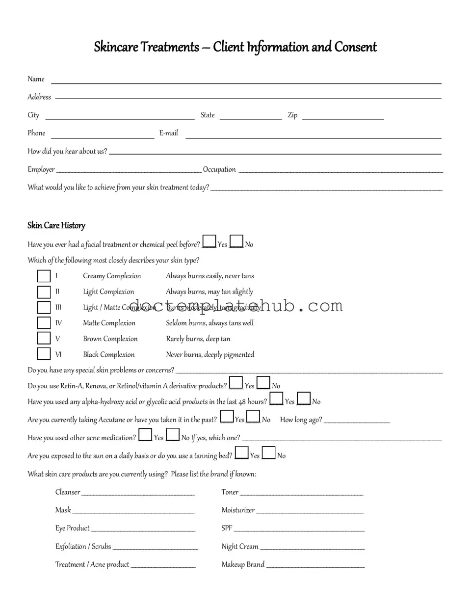 Fill Your Facial Consent Form