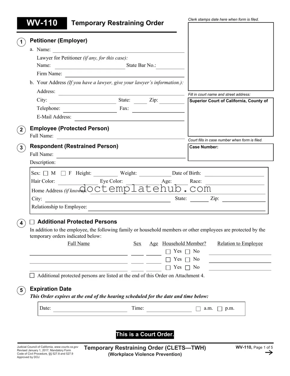 Fill Your Fake Restraining Order Form