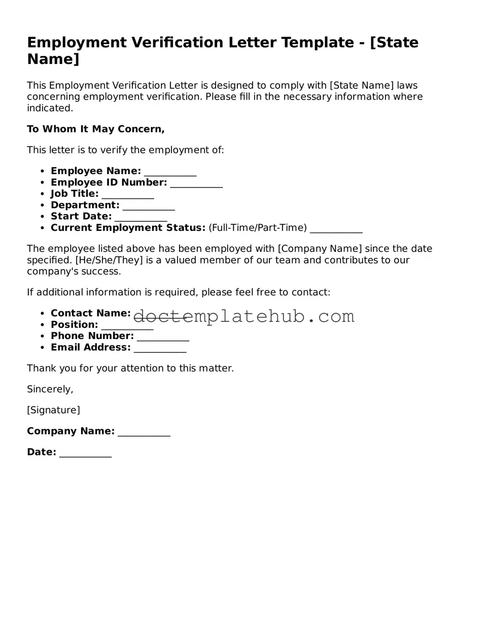 Official Employment Verification Form