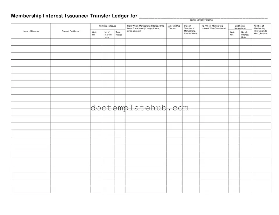 Fill Your Membership Ledger Form