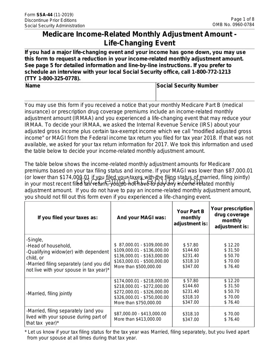 Fill Your SSA SSA-44 Form