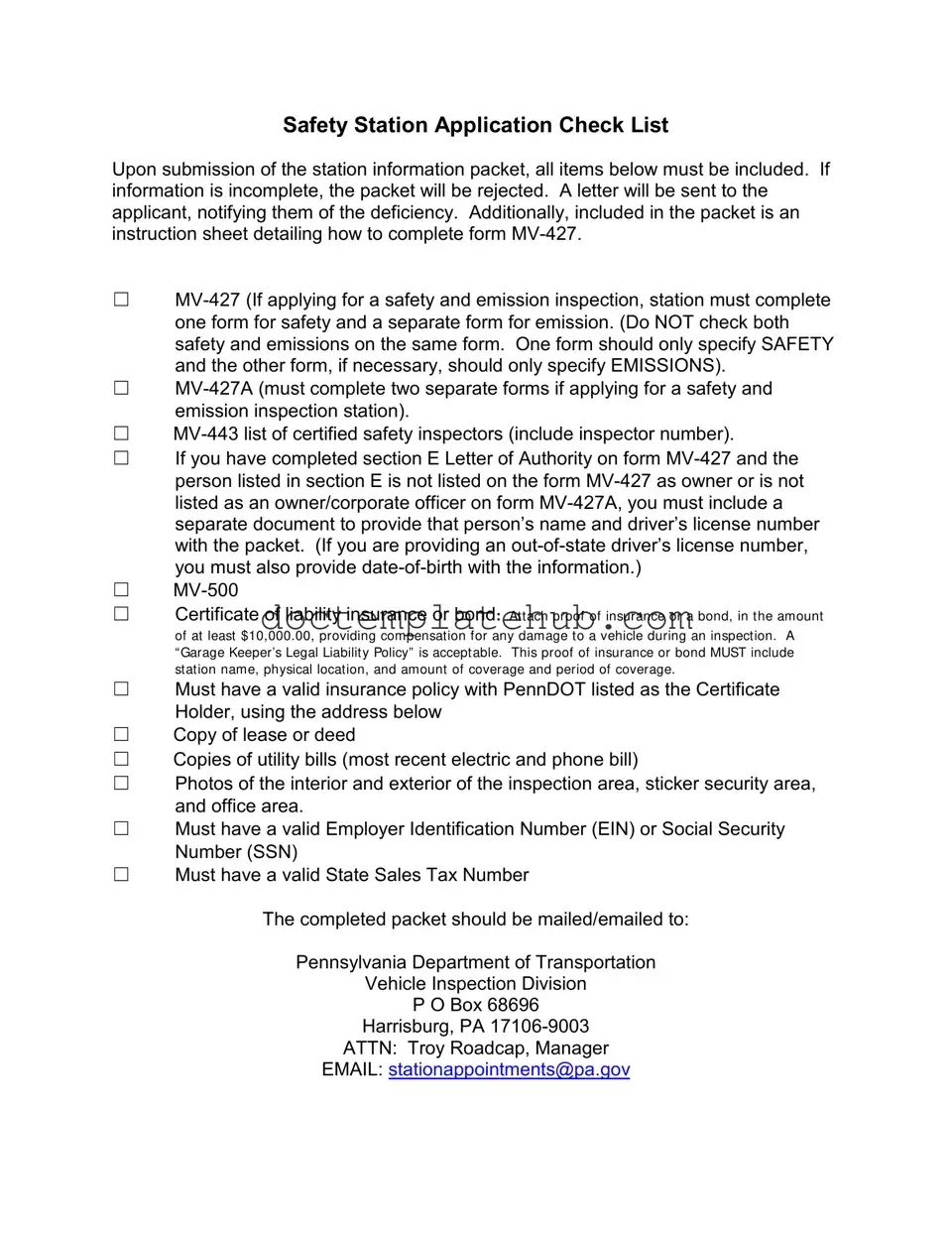 Fill Your Mv 427 Penndot Form