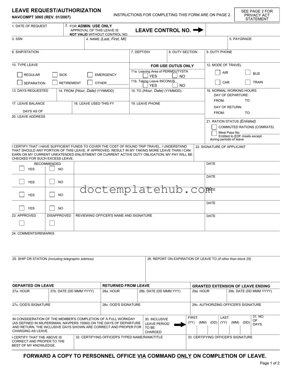 Fill Your Navcompt 3065 Form