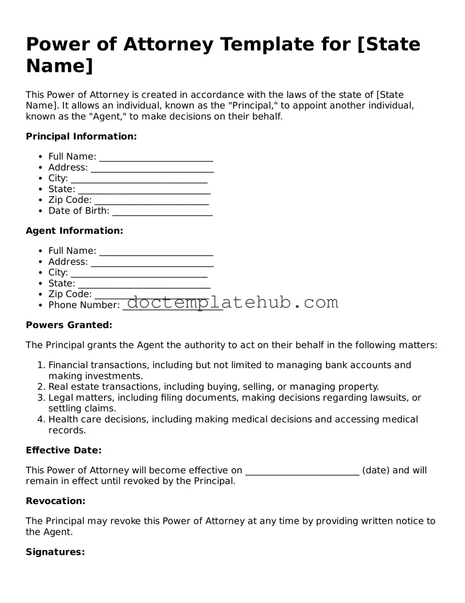 Official Power of Attorney Form