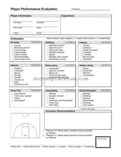 Fill Your Basketball Evaluation Form