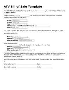 Official ATV Bill of Sale Form