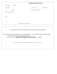 Fill Your Auto Insurance Card Form