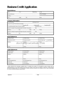 Fill Your Business Credit Application Form
