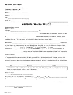 Fill Your California Affidavit of Death of a Trustee Form