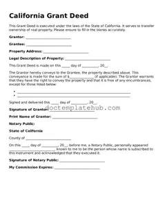 Fillable Deed Template for California State