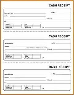 Fill Your Cash Receipt Form