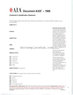 Fill Your AIA A305 Form