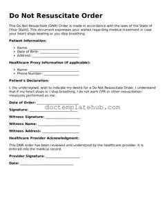 Official Do Not Resuscitate Order Form