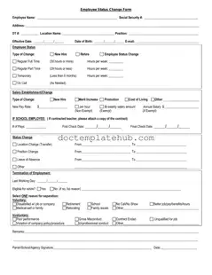 Fill Your Employee Status Change Form