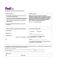 Fill Your Fedex Release Form