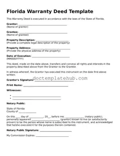 Fillable Deed Template for Florida State