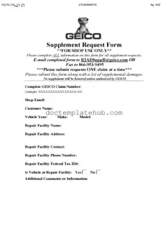 Fill Your Geico Supplement Request Form