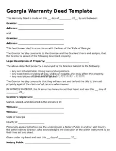 Fillable Deed Template for Georgia State