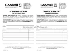 Fill Your Goodwill donation receipt Form