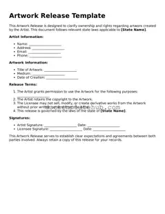 Official Artwork Release Form