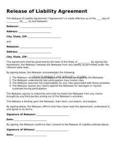 Official Release of Liability Form