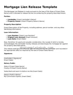 Official Mortgage Lien Release Form