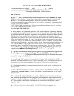 Fill Your Owner Operator Lease Agreement Form