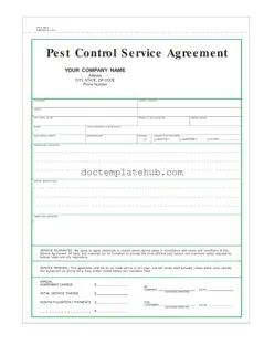 Fill Your Pest Control Contract Form
