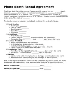 Official Photo Booth Rental Agreement Form