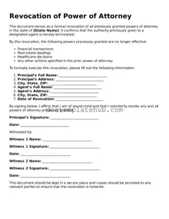 Official Revocation of Power of Attorney Form