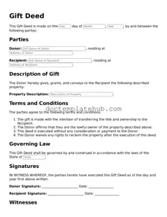 Official Gift Deed Form