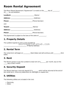 Official Room Rental Agreement Form