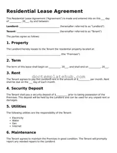 Official Residential Lease Agreement Form