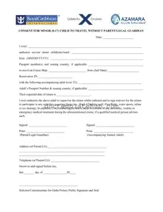 Fill Your Royal Caribbean Parental Consent Form