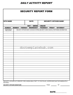 Fill Your Security Guard Daily Report Sample Form