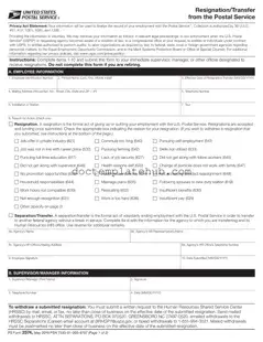 Fill Your Usps Resignation Form