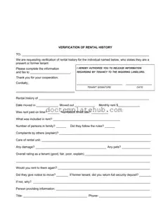 Fill Your Verification Rental Form