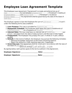Official Employee Loan Agreement Form