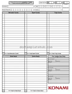 Fill Your Konami Decklist Form