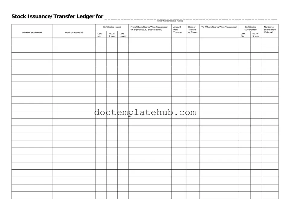 Fill Your Stock Transfer Ledger Form
