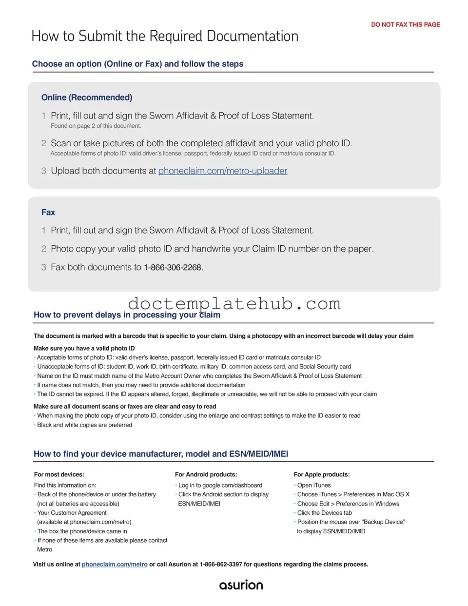 Fill Your Asurion F-017-08 MEN Form