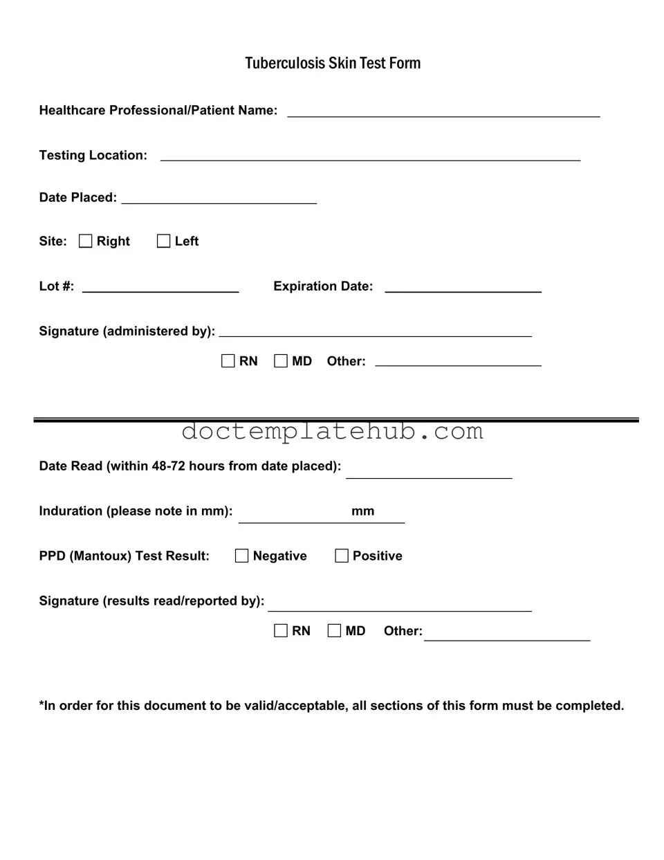 Fill Your Tb Test Form